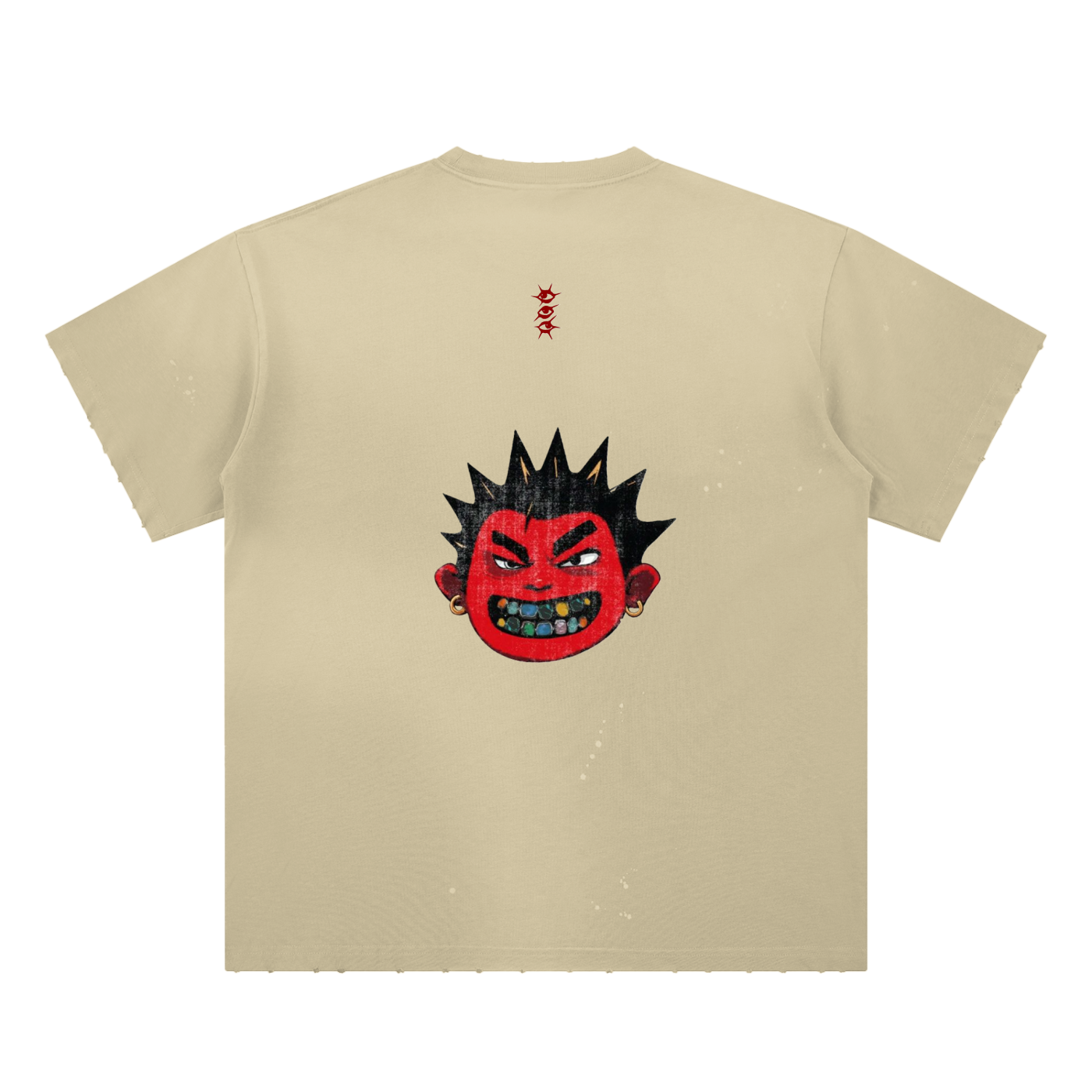 Hand-Frayed Sunfade Paint Splatter T-Shirt