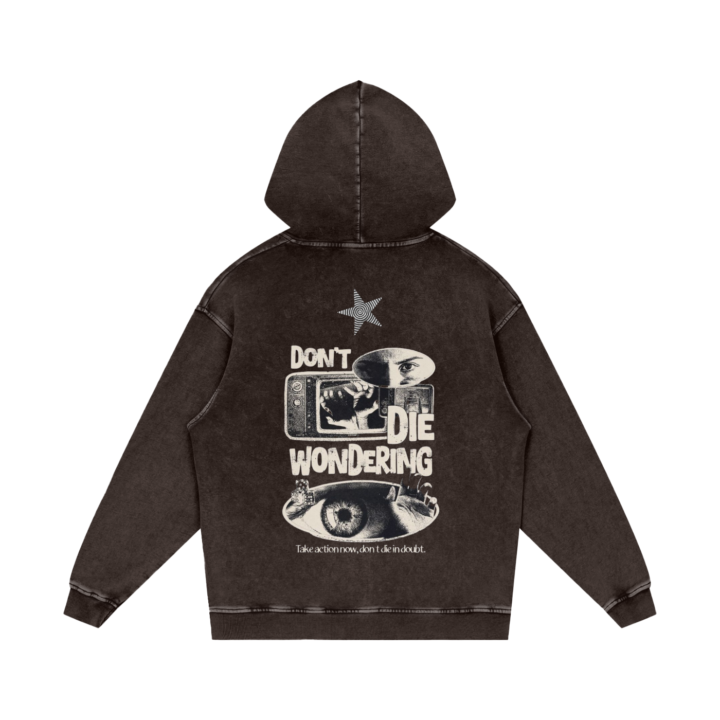 Snow Washed Loose Cotton Hoodie