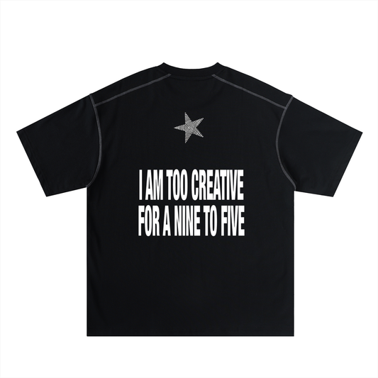 Oversized Contrast-Stitched Cotton Tee