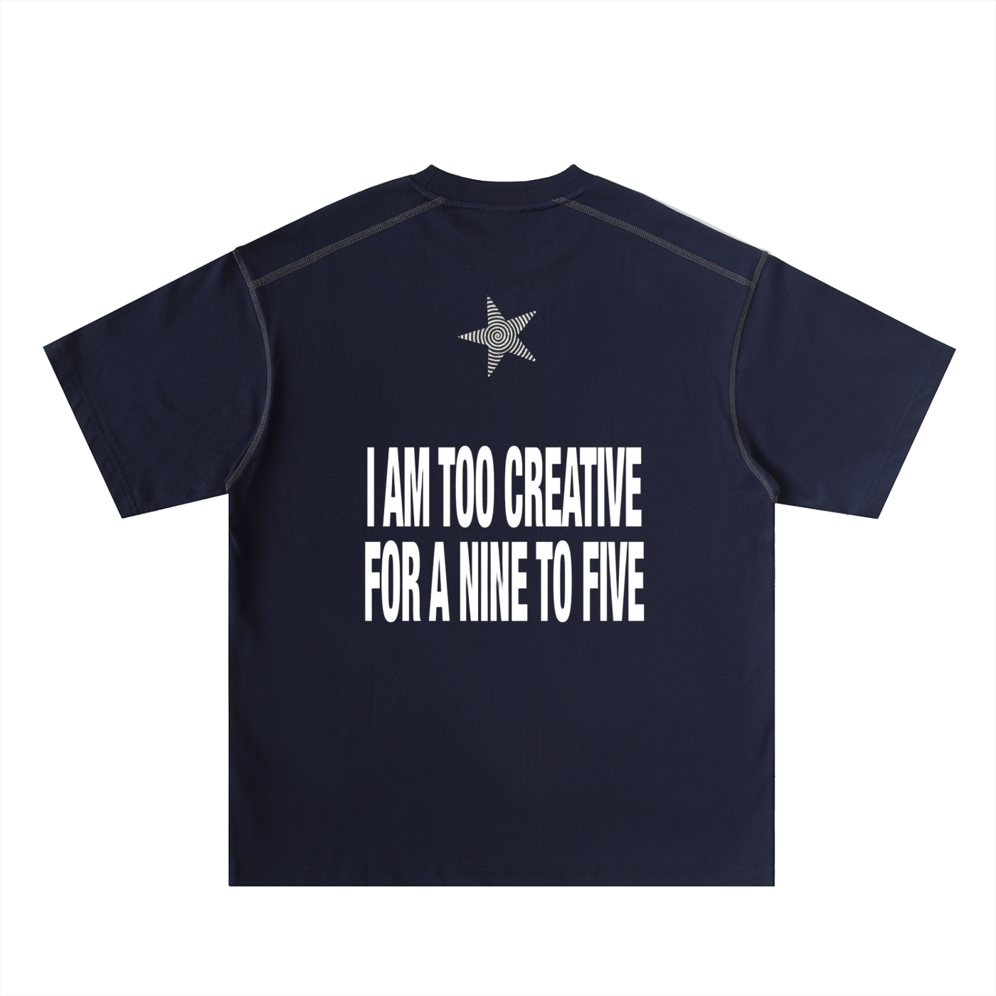 Oversized Contrast-Stitched Cotton Tee