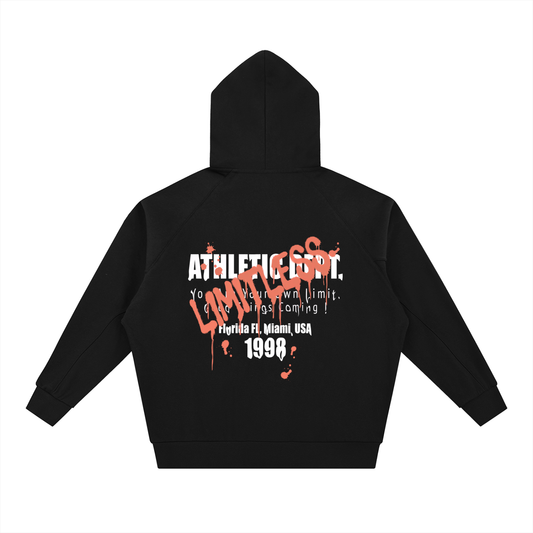 Dolman Sleeve Zip-Through Fleece Hoodie