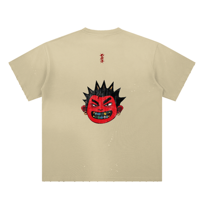 Hand-Frayed Sunfade Paint Splatter T-Shirt