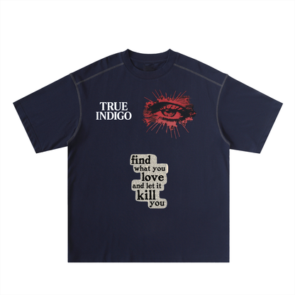 Oversized Contrast-Stitched Cotton Tee