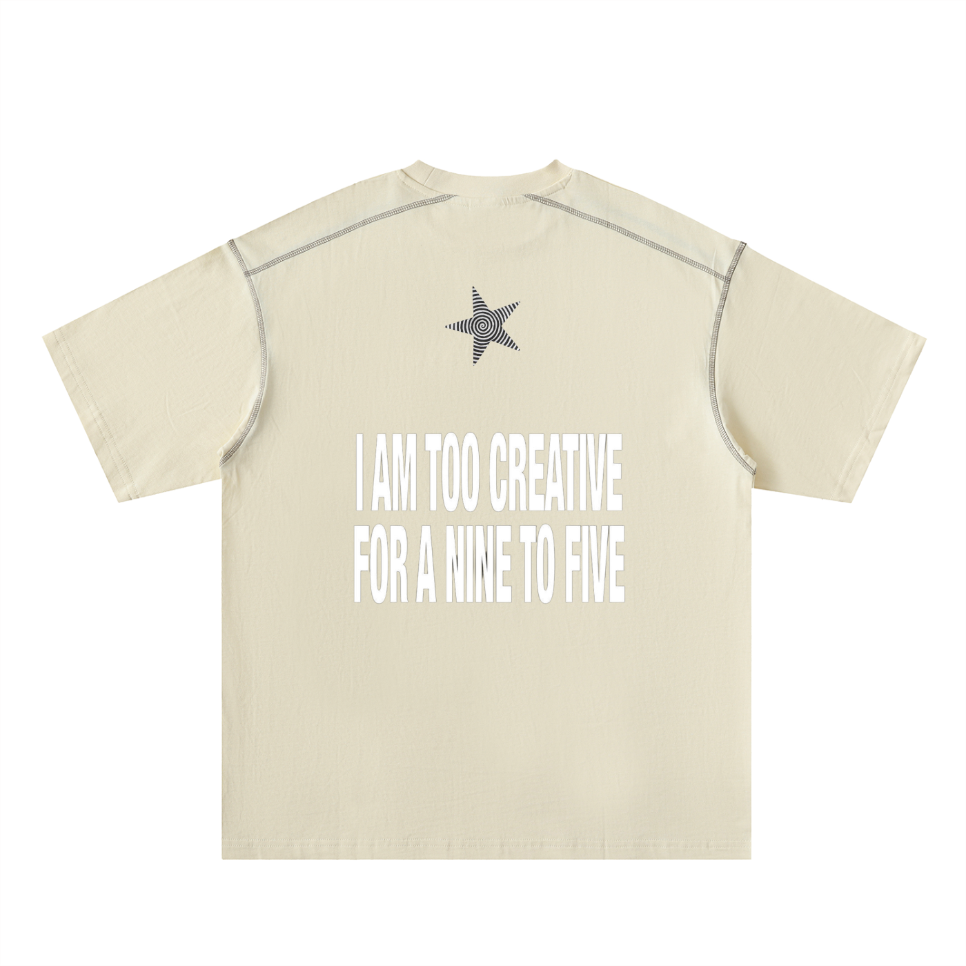 Oversized Contrast-Stitched Cotton Tee