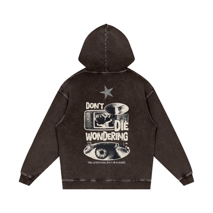 Snow Washed Loose Cotton Hoodie