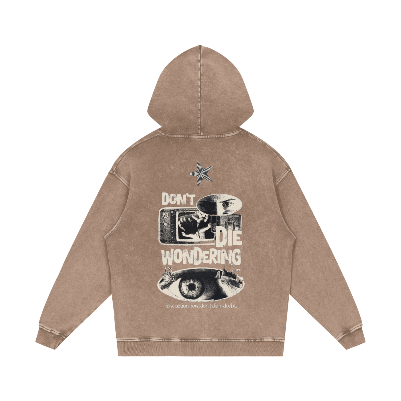 Snow Washed Loose Cotton Hoodie