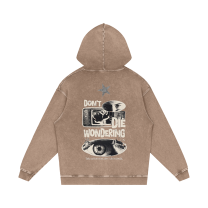Snow Washed Loose Cotton Hoodie