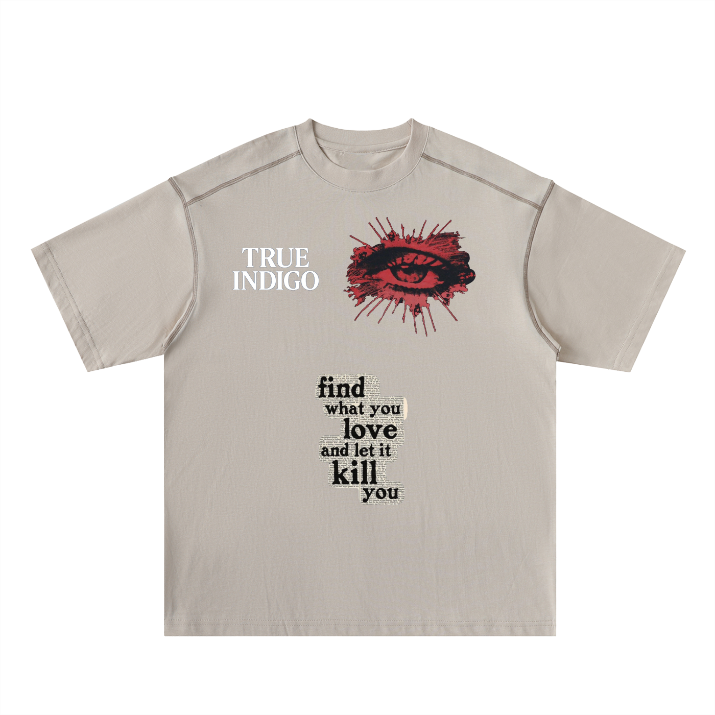 Oversized Contrast-Stitched Cotton Tee