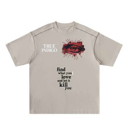 Oversized Contrast-Stitched Cotton Tee