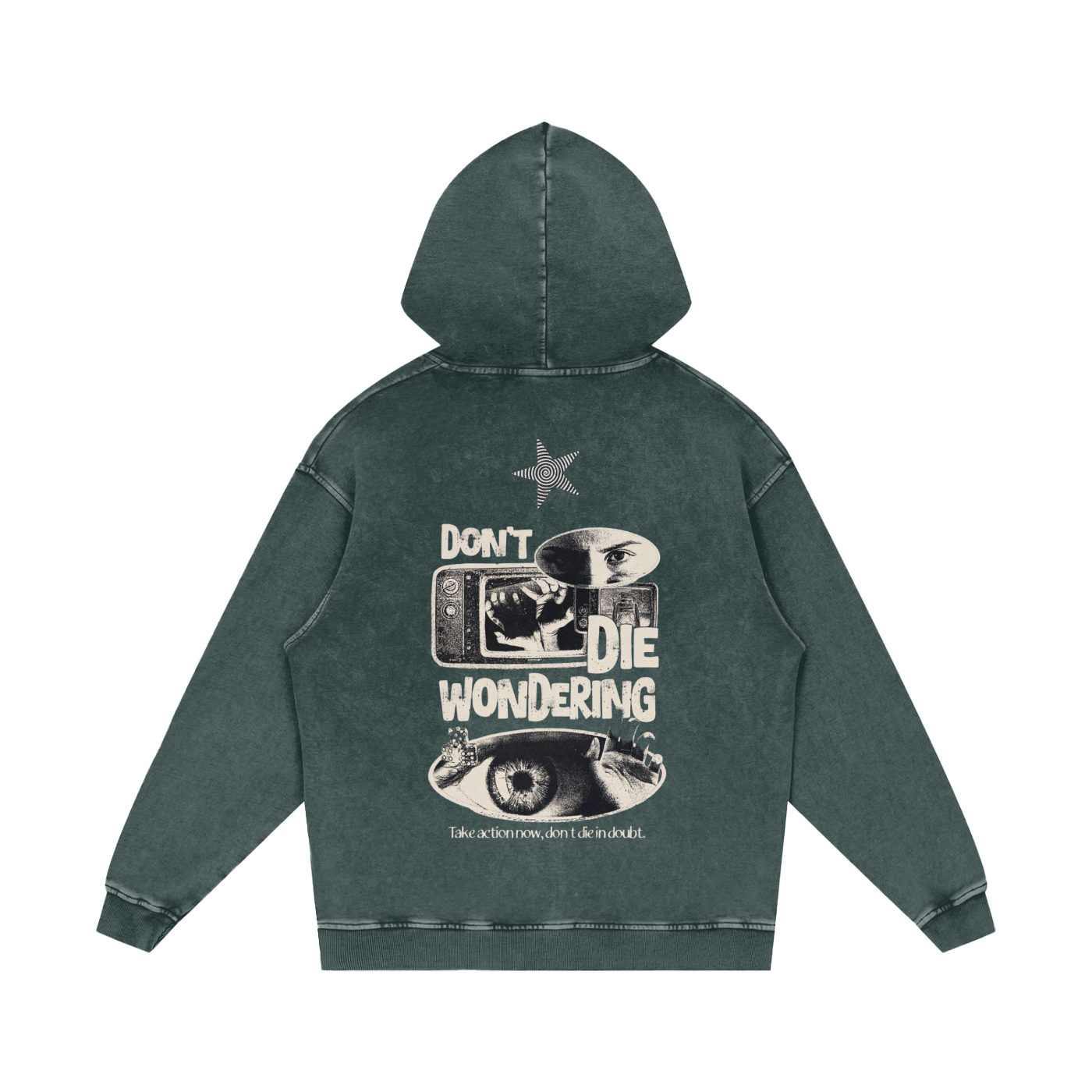 Snow Washed Loose Cotton Hoodie