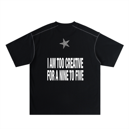 Oversized Contrast-Stitched Cotton Tee