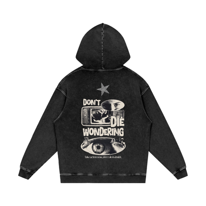 Snow Washed Loose Cotton Hoodie