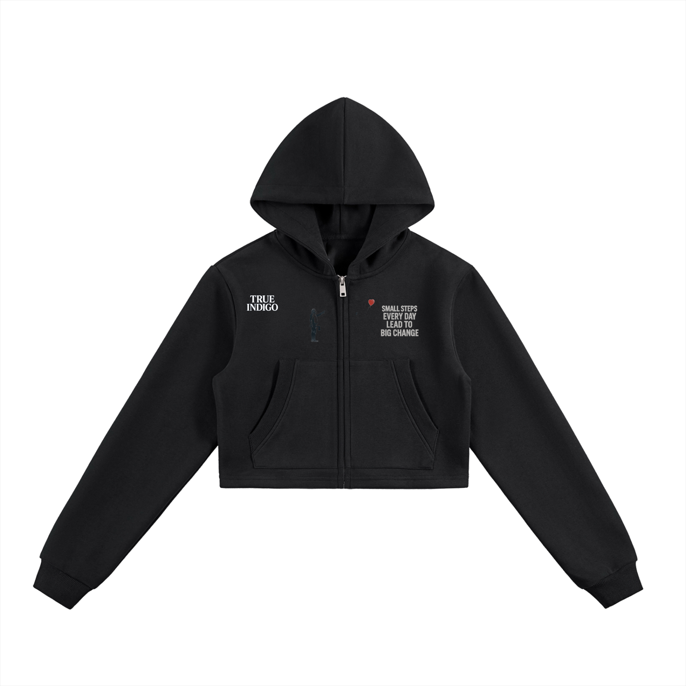 Essential Cropped Zip-Up Hoodie