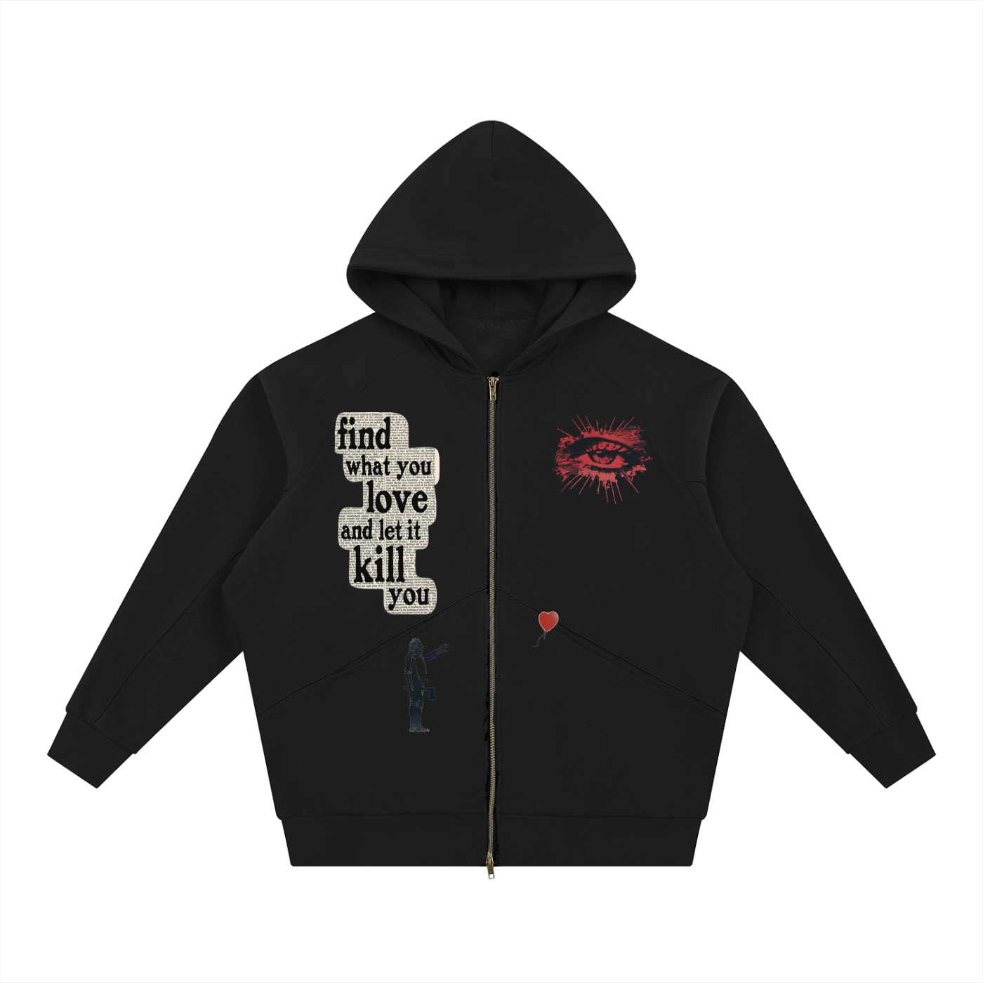 Dolman Sleeve Zip-Through Fleece  Hoodie