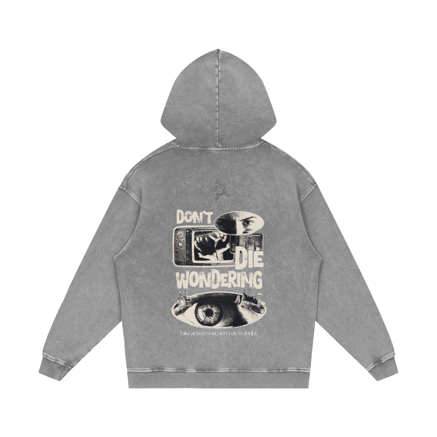 Snow Washed Loose Cotton Hoodie