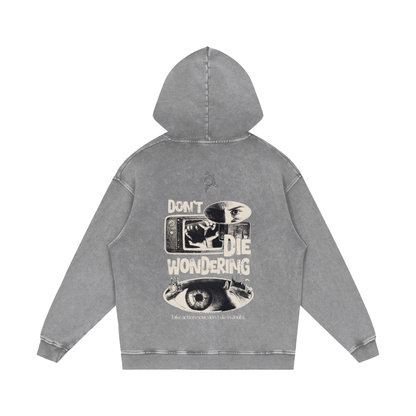 Snow Washed Loose Cotton Hoodie