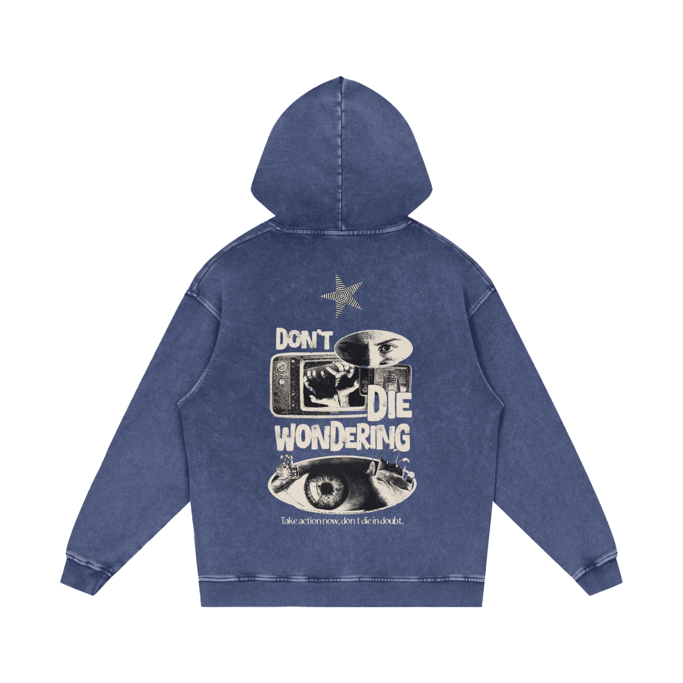 Snow Washed Loose Cotton Hoodie