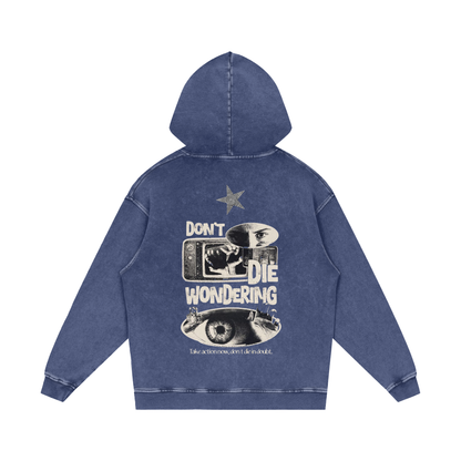 Snow Washed Loose Cotton Hoodie