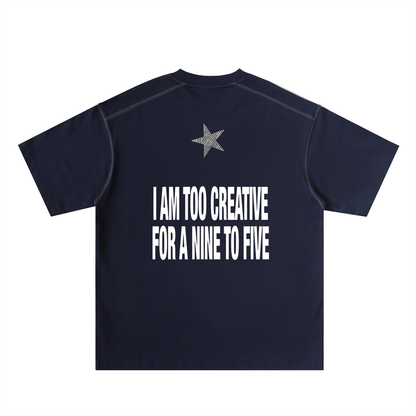 Oversized Contrast-Stitched Cotton Tee