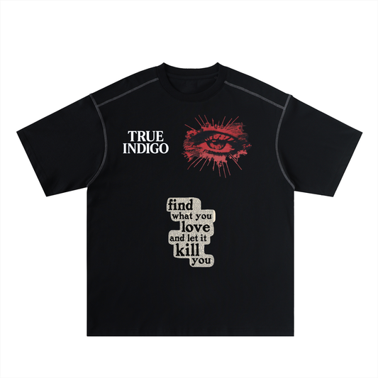 Oversized Contrast-Stitched Cotton Tee