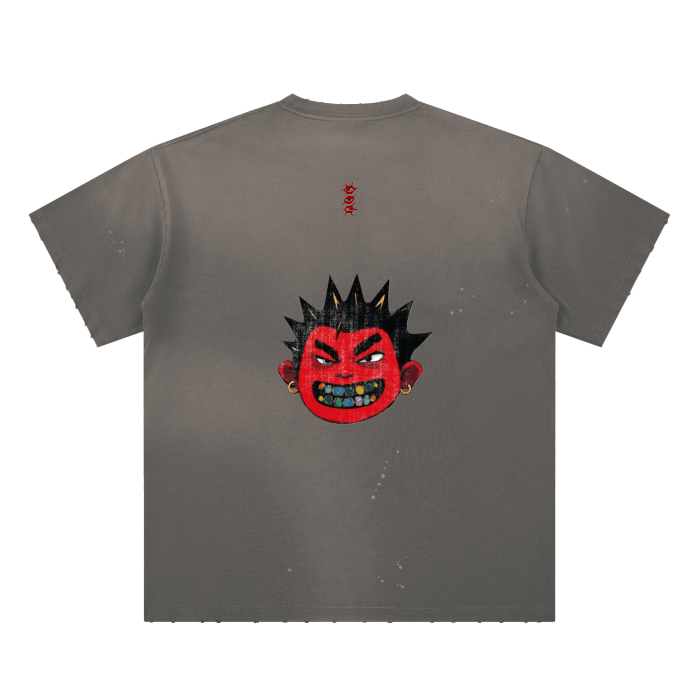 Hand-Frayed Sunfade Paint Splatter T-Shirt