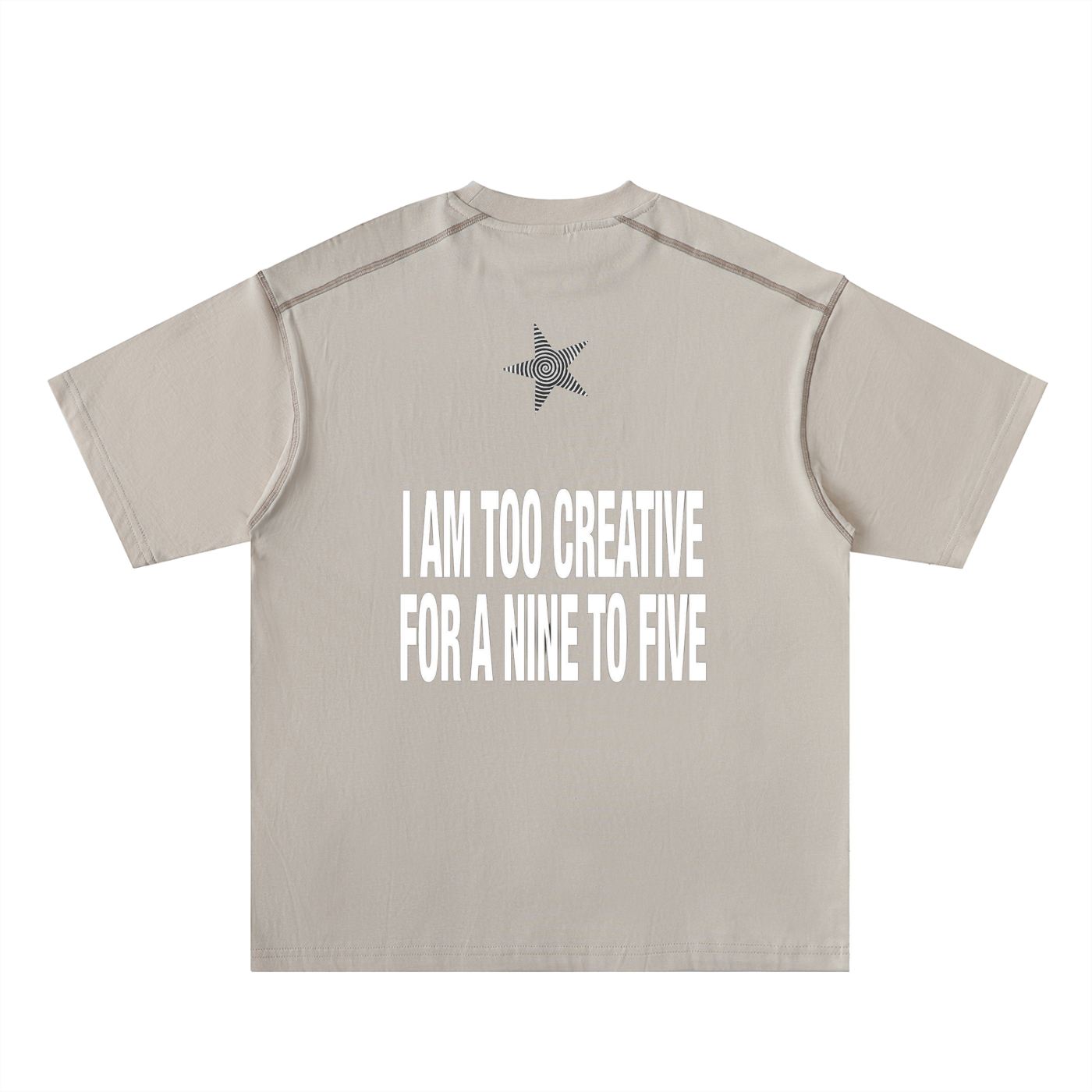 Oversized Contrast-Stitched Cotton Tee