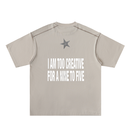 Oversized Contrast-Stitched Cotton Tee