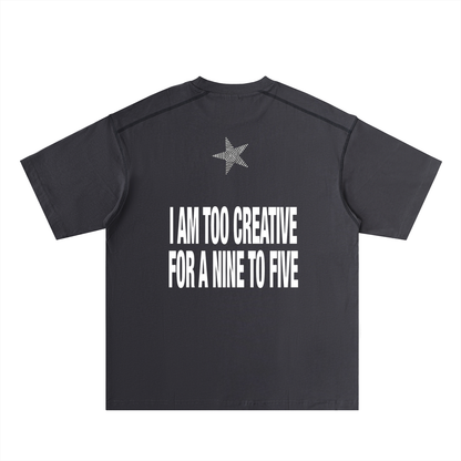 Oversized Contrast-Stitched Cotton Tee