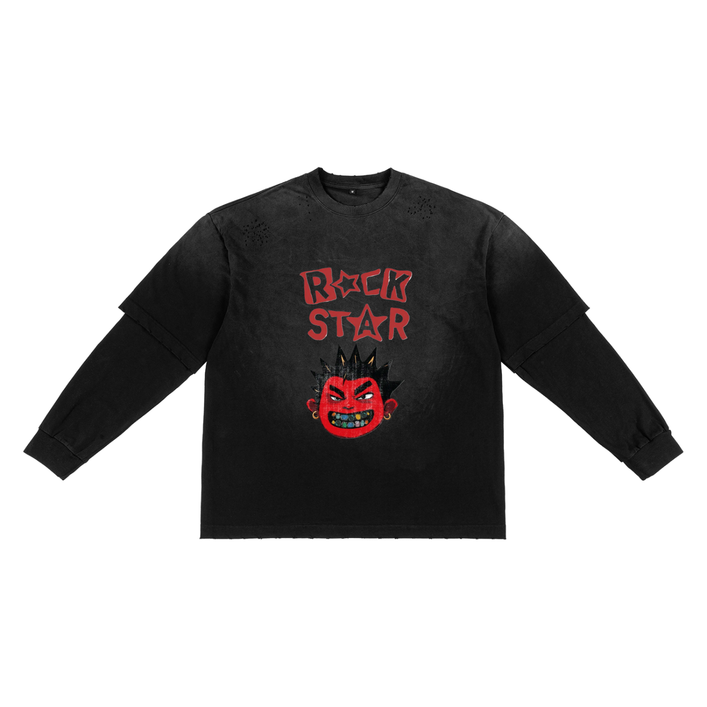 Sunfade Hand-Frayed Faux Two-Piece T-Shirt