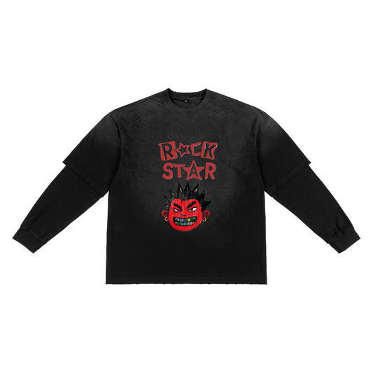 Sunfade Hand-Frayed Faux Two-Piece T-Shirt