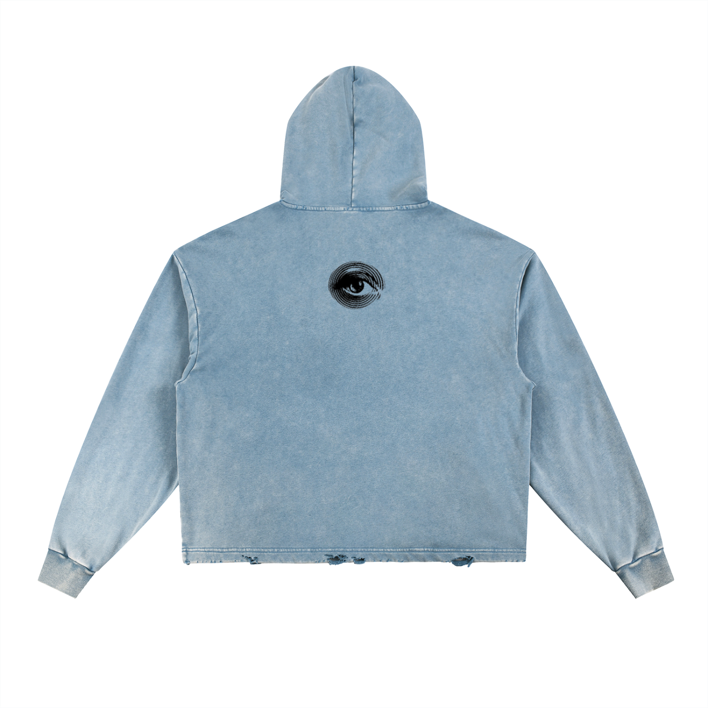 Vintage Washed Frayed-Hem Hoodie